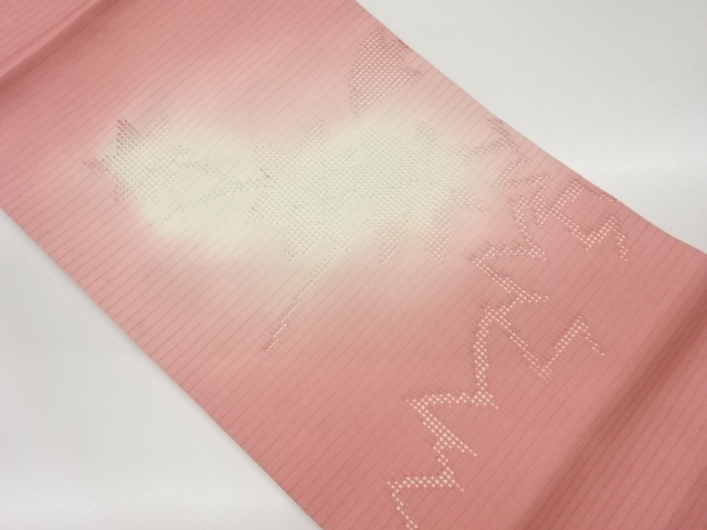 絽塩瀬カットワーク紅葉模様名古屋帯